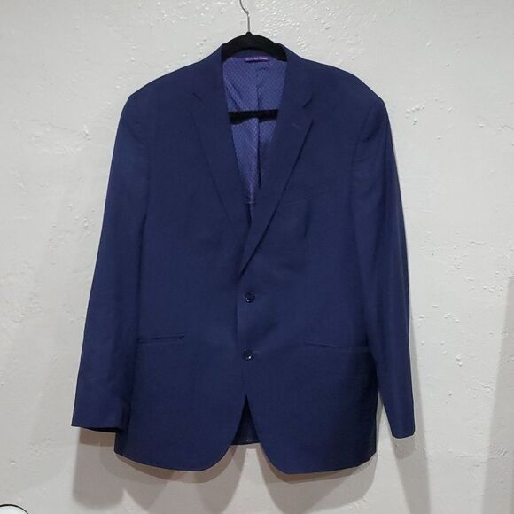 Ted Baker Suit Jacket Size 44 R in Cobalt Blue Plaid